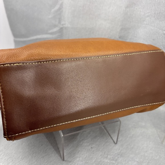 Vintage Capezio Double Top Handle Crossbody Purse Square 2‎ Tone Faux Leather - Picture 6 of 13